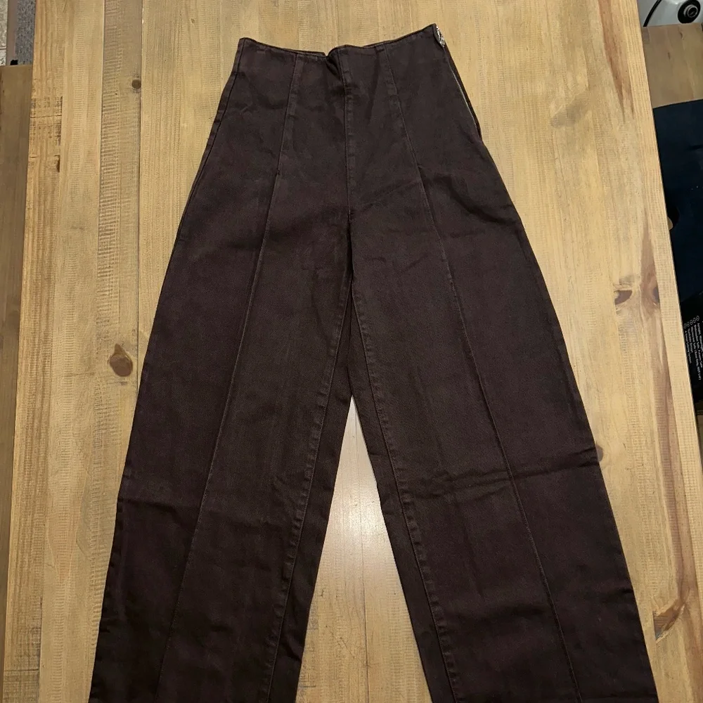 Meshki Dark Brown Wide Leg Jeans - Picture 12 of 14